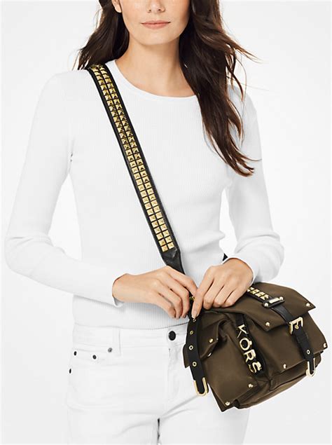 michael kors olivia small studded satin crossbody bag|Olivia Small Studded Satin Crossbody Bag .